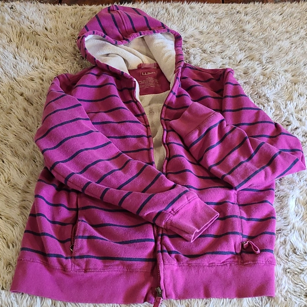 L.L. Bean Fleece Lined Full Zip Sweater Size Large